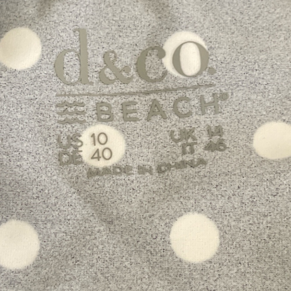 NWOT Denim&Co Beach  Black with White Polka Dots Swim Dress Size 10 - Picture 6 of 10